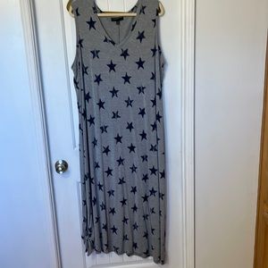 Lane Bryant sleeveless maxi dress gray and navy size 22/24